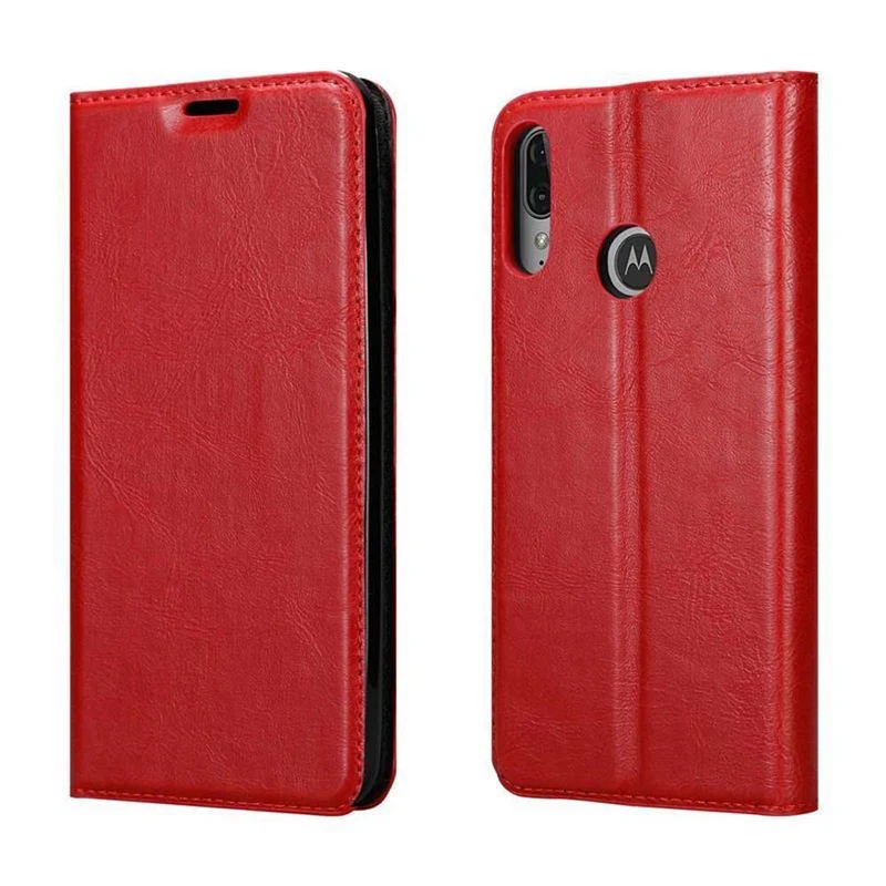 Cadorabo Hülle kompatibel mit Motorola MOTO E6 PLUS Schutzhülle mit Magnetverschluss, Standfunktion und Kartenfach