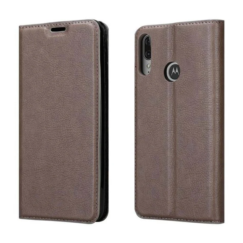 Cadorabo Hülle kompatibel mit Motorola MOTO E6 PLUS Schutzhülle mit Magnetverschluss, Standfunktion und Kartenfach