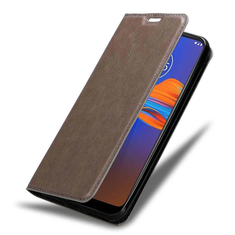Cadorabo Hülle kompatibel mit Motorola MOTO E6 PLUS Schutzhülle mit Magnetverschluss, Standfunktion und Kartenfach