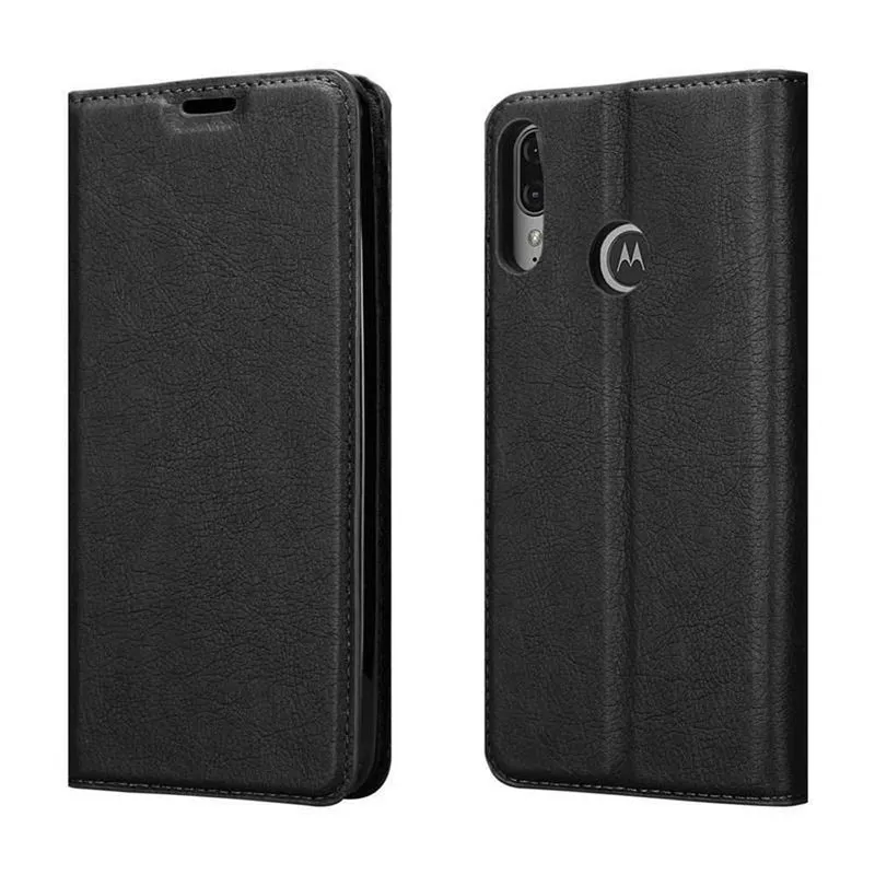 Cadorabo Hülle kompatibel mit Motorola MOTO E6 PLUS Schutzhülle mit Magnetverschluss, Standfunktion und Kartenfach