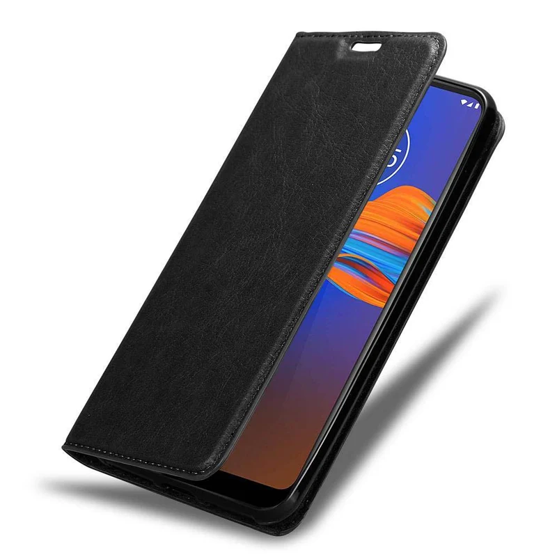 Cadorabo Hülle kompatibel mit Motorola MOTO E6 PLUS Schutzhülle mit Magnetverschluss, Standfunktion und Kartenfach