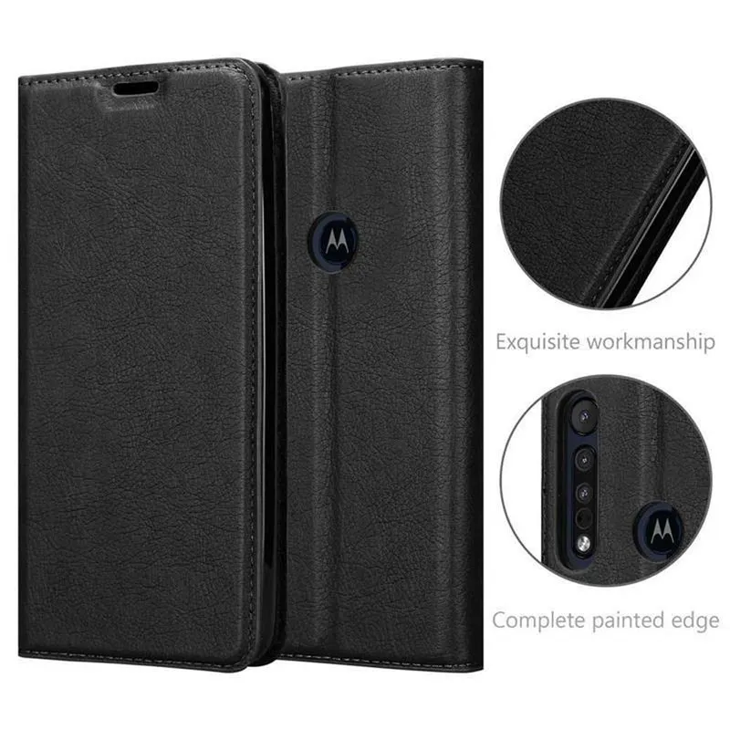 Cadorabo Hülle kompatibel mit Motorola MOTO G8 PLUS Schutzhülle mit Magnetverschluss, Standfunktion und Kartenfach