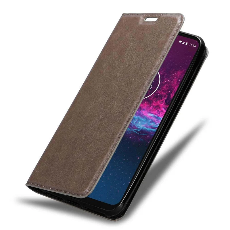Cadorabo Hülle kompatibel mit Motorola ONE ACTION Schutzhülle mit Magnetverschluss, Standfunktion und Kartenfach