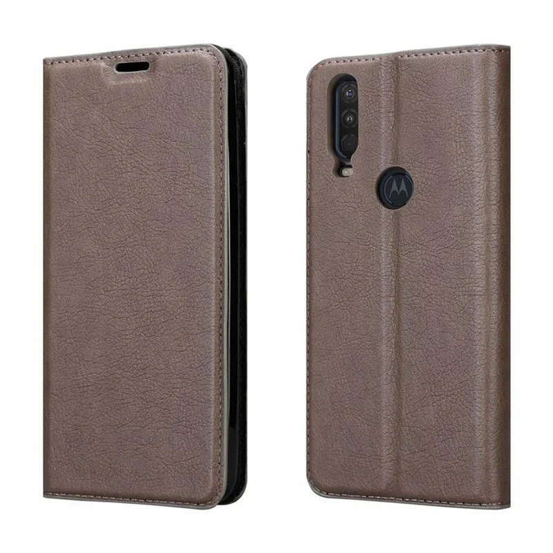 Cadorabo Hülle kompatibel mit Motorola ONE ACTION Schutzhülle mit Magnetverschluss, Standfunktion und Kartenfach
