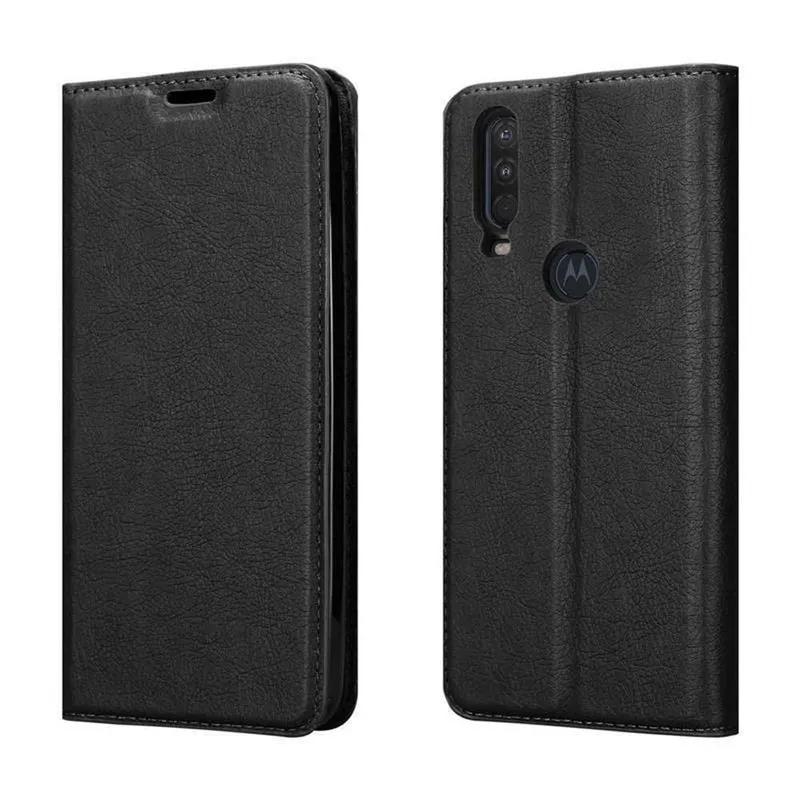Cadorabo Hülle kompatibel mit Motorola ONE ACTION Schutzhülle mit Magnetverschluss, Standfunktion und Kartenfach