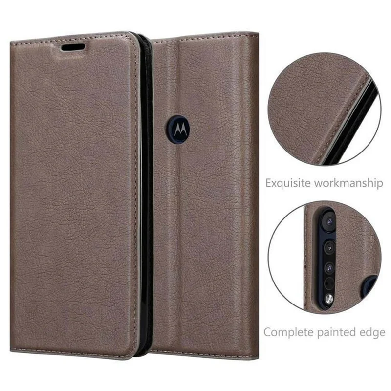 Cadorabo Hülle kompatibel mit Motorola ONE MACRO Schutzhülle mit Magnetverschluss, Standfunktion und Kartenfach