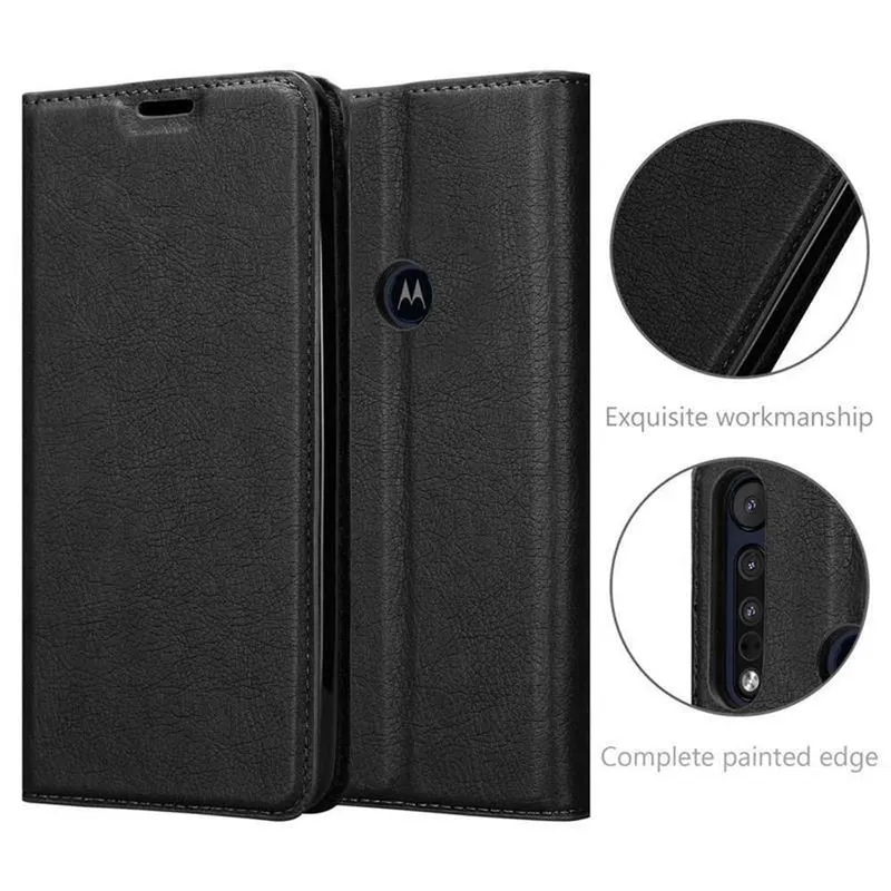 Cadorabo Hülle kompatibel mit Motorola ONE MACRO Schutzhülle mit Magnetverschluss, Standfunktion und Kartenfach