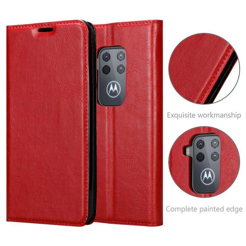 Cadorabo Hülle kompatibel mit Motorola ONE PRO / ONE ZOOM Schutzhülle mit Magnetverschluss, Standfunktion und Kartenfach