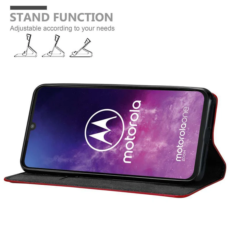 Cadorabo Hülle kompatibel mit Motorola ONE PRO / ONE ZOOM Schutzhülle mit Magnetverschluss, Standfunktion und Kartenfach