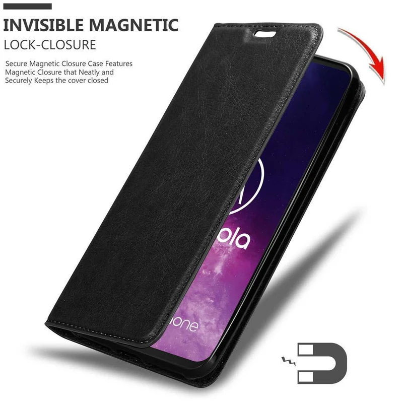 Cadorabo Hülle kompatibel mit Motorola ONE PRO / ONE ZOOM Schutzhülle mit Magnetverschluss, Standfunktion und Kartenfach