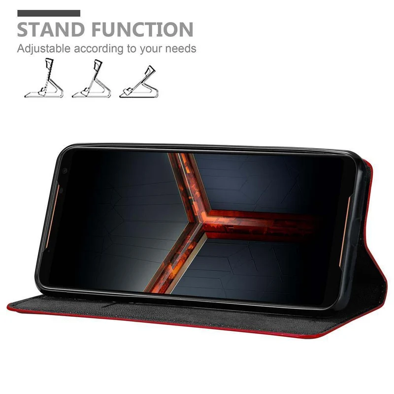 Cadorabo Hülle kompatibel mit Asus ROG Phone 2 Schutzhülle mit Magnetverschluss, Standfunktion und Kartenfach