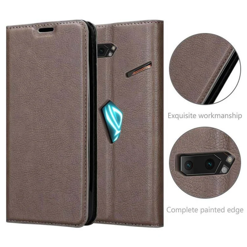 Cadorabo Hülle kompatibel mit Asus ROG Phone 2 Schutzhülle mit Magnetverschluss, Standfunktion und Kartenfach