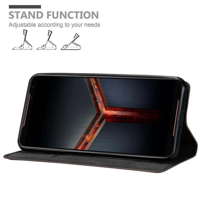 Cadorabo Hülle kompatibel mit Asus ROG Phone 2 Schutzhülle mit Magnetverschluss, Standfunktion und Kartenfach