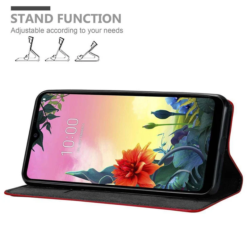 Cadorabo Hülle kompatibel mit LG K50S Schutzhülle mit Magnetverschluss, Standfunktion und Kartenfach