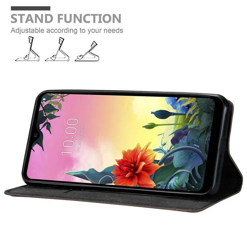 Cadorabo Hülle kompatibel mit LG K50S Schutzhülle mit Magnetverschluss, Standfunktion und Kartenfach