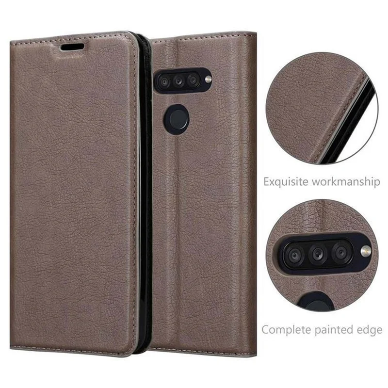 Cadorabo Hülle kompatibel mit LG K50S Schutzhülle mit Magnetverschluss, Standfunktion und Kartenfach
