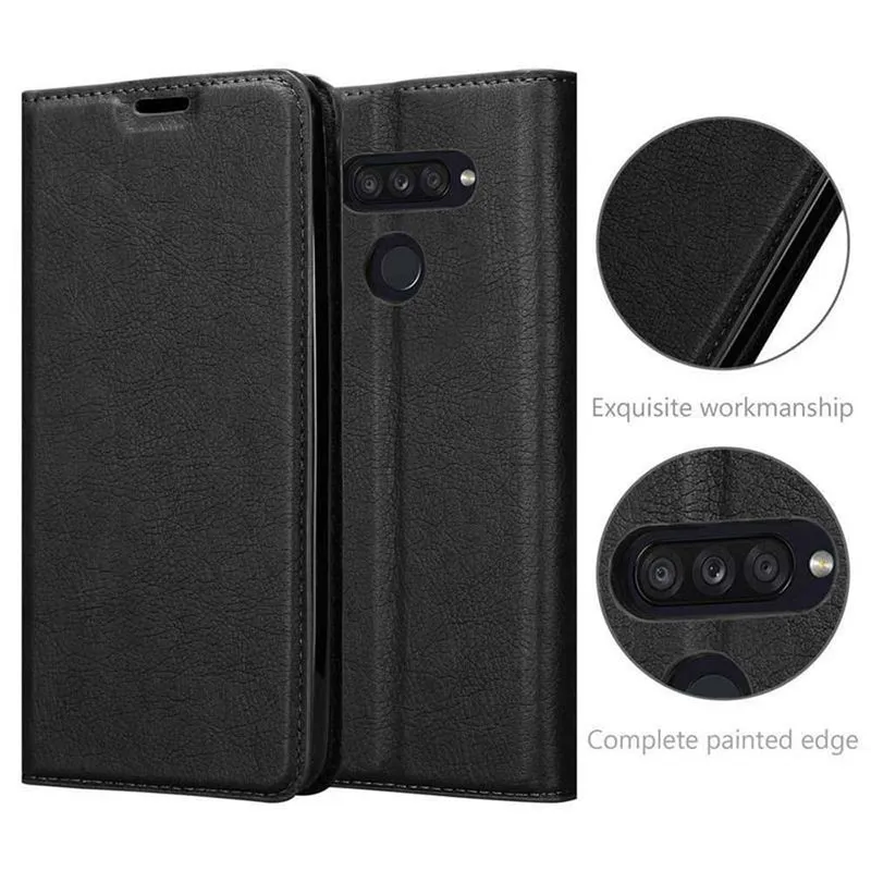 Cadorabo Hülle kompatibel mit LG K50S Schutzhülle mit Magnetverschluss, Standfunktion und Kartenfach