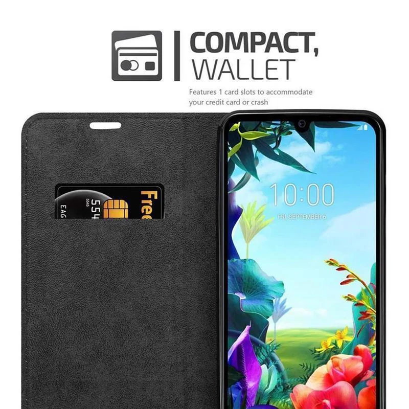 Cadorabo Hülle kompatibel mit LG K40S Schutzhülle mit Magnetverschluss, Standfunktion und Kartenfach