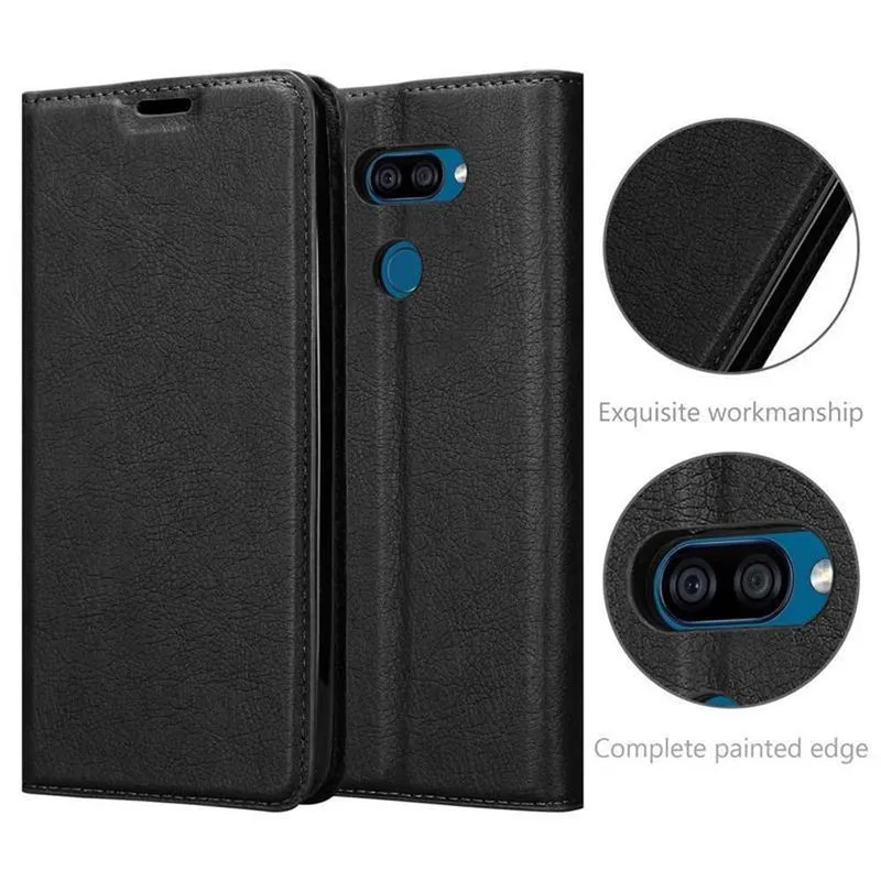 Cadorabo Hülle kompatibel mit LG K40S Schutzhülle mit Magnetverschluss, Standfunktion und Kartenfach