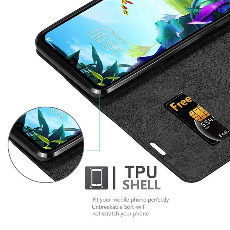 Cadorabo Hülle kompatibel mit LG K40S Schutzhülle mit Magnetverschluss, Standfunktion und Kartenfach