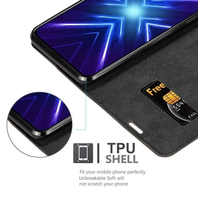 Cadorabo Hülle kompatibel mit Honor 9X PRO Schutzhülle mit Magnetverschluss, Standfunktion und Kartenfach