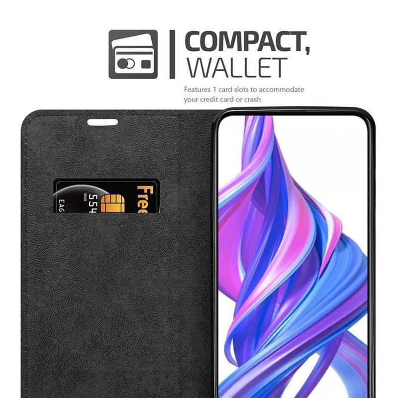 Cadorabo Hülle kompatibel mit Honor 9X Schutzhülle mit Magnetverschluss, Standfunktion und Kartenfach