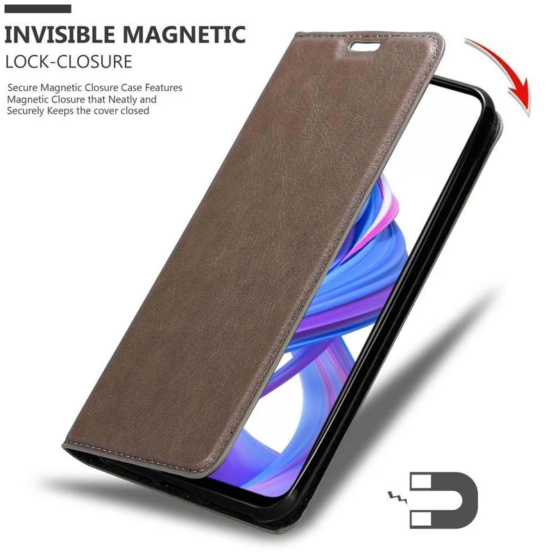 Cadorabo Hülle kompatibel mit Honor 9X Schutzhülle mit Magnetverschluss, Standfunktion und Kartenfach