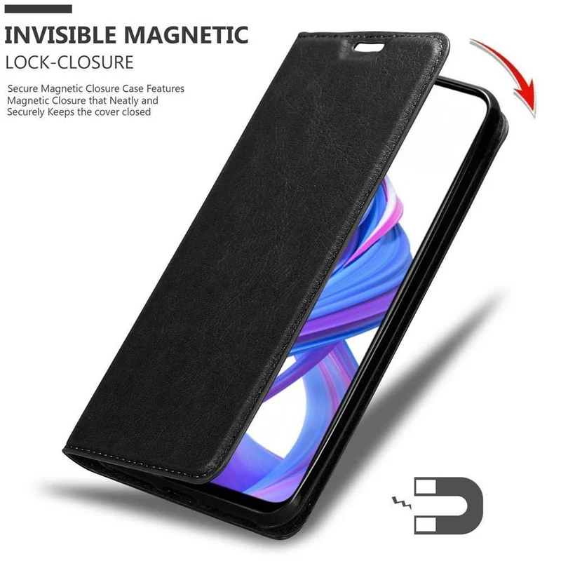 Cadorabo Hülle kompatibel mit Honor 9X Schutzhülle mit Magnetverschluss, Standfunktion und Kartenfach