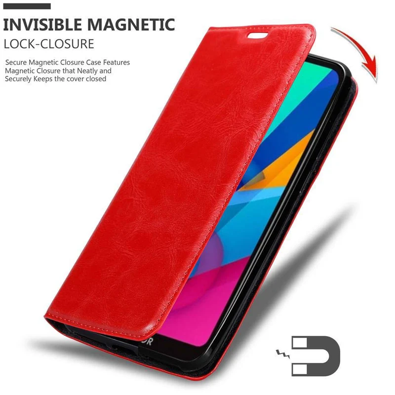 Cadorabo Hülle kompatibel mit Huawei Y5 2019 / Enjoy Play 8 / Honor 8S Schutzhülle mit Magnetverschluss, Standfunktion und Kartenfach