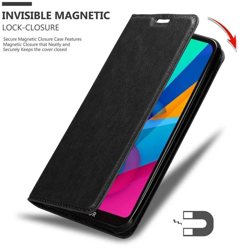 Cadorabo Hülle kompatibel mit Huawei Y5 2019 / Enjoy Play 8 / Honor 8S Schutzhülle mit Magnetverschluss, Standfunktion und Kartenfach