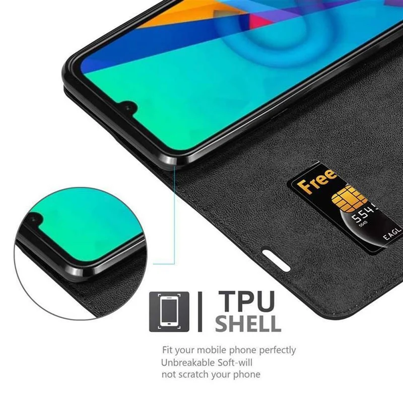 Cadorabo Hülle kompatibel mit Huawei Y5 2019 / Enjoy Play 8 / Honor 8S Schutzhülle mit Magnetverschluss, Standfunktion und Kartenfach