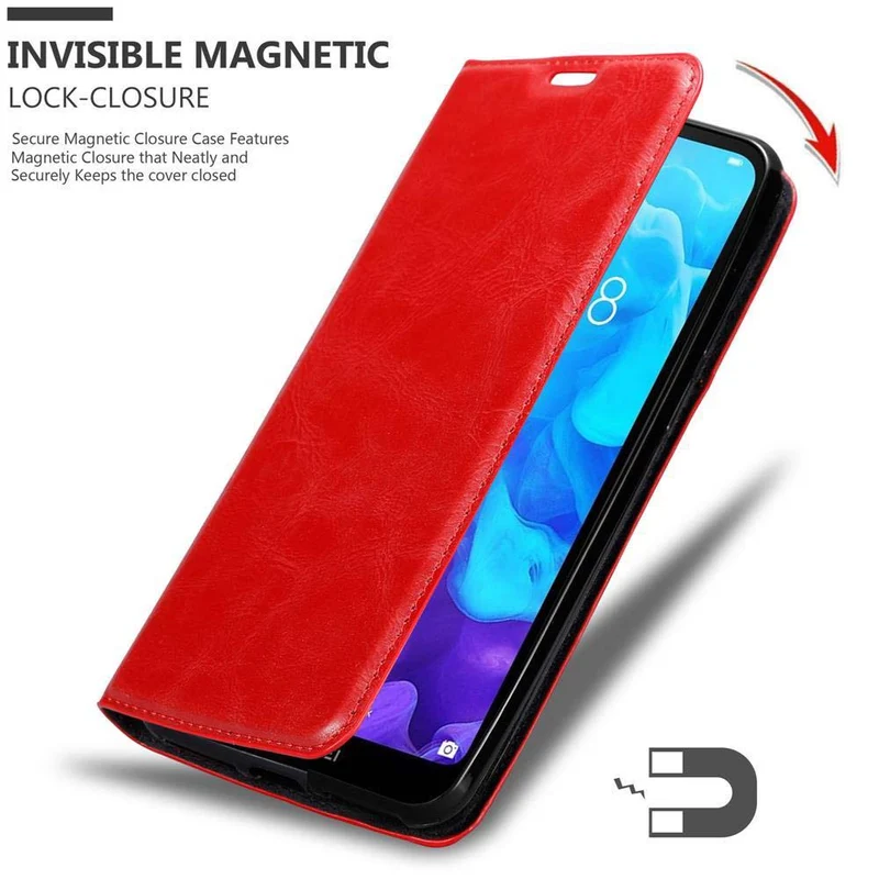 Cadorabo Hülle kompatibel mit Huawei Y5 2019 / Enjoy Play 8 / Honor 8S Schutzhülle mit Magnetverschluss, Standfunktion und Kartenfach