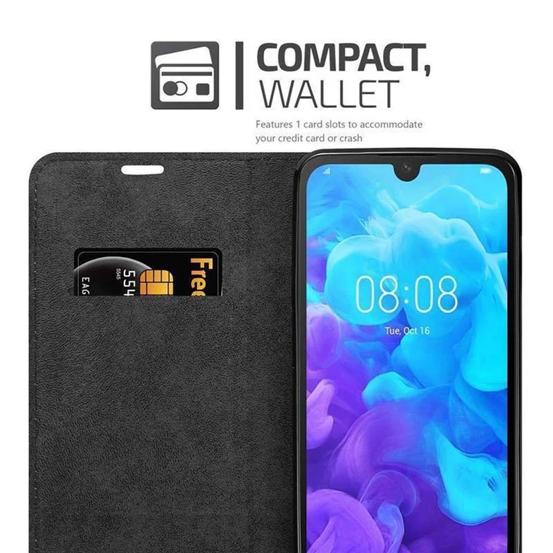 Cadorabo Hülle kompatibel mit Huawei Y5 2019 / Enjoy Play 8 / Honor 8S Schutzhülle mit Magnetverschluss, Standfunktion und Kartenfach