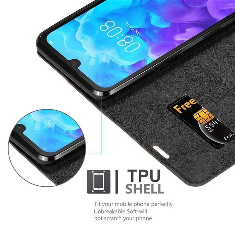 Cadorabo Hülle kompatibel mit Huawei Y5 2019 / Enjoy Play 8 / Honor 8S Schutzhülle mit Magnetverschluss, Standfunktion und Kartenfach