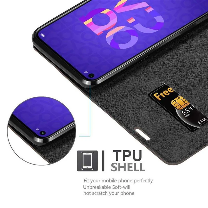 Cadorabo Hülle kompatibel mit Honor 20 / 20S / Huawei NOVA 5T Schutzhülle mit Magnetverschluss, Standfunktion und Kartenfach