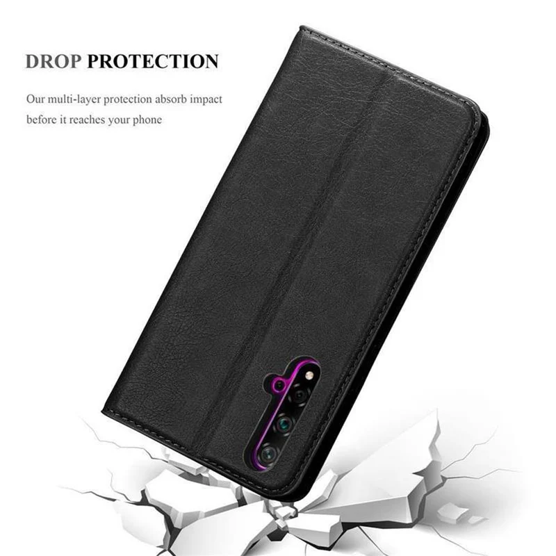 Cadorabo Hülle kompatibel mit Honor 20 / 20S / Huawei NOVA 5T Schutzhülle mit Magnetverschluss, Standfunktion und Kartenfach