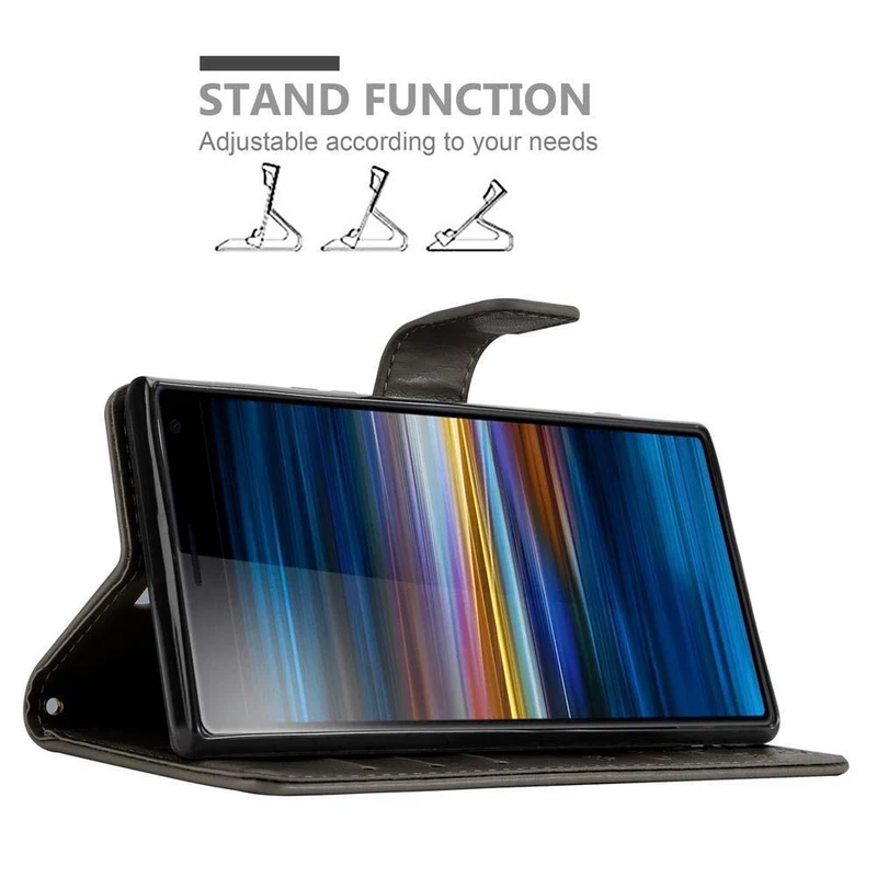Cadorabo Hülle kompatibel mit Sony Xperia 10 / Xperia XA3 Schutzhülle im Blumen Design mit Magnetverschluss, Standfunktion und Kartenfächern