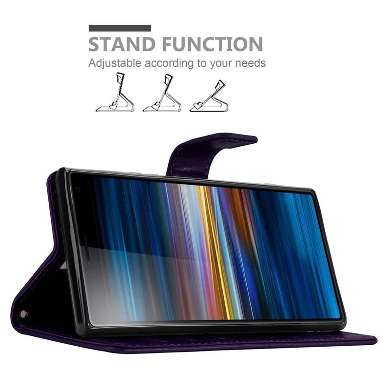 Cadorabo Hülle kompatibel mit Sony Xperia 10 / Xperia XA3 Schutzhülle im Blumen Design mit Magnetverschluss, Standfunktion und Kartenfächern