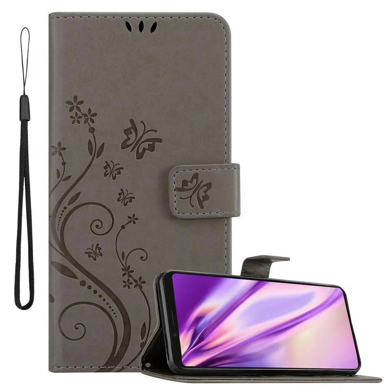 Cadorabo Hülle kompatibel mit Sony Xperia 1 / Xperia XZ4 Schutzhülle im Blumen Design mit Magnetverschluss, Standfunktion und Kartenfächern