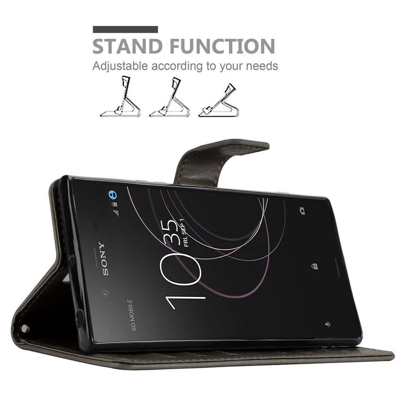 Cadorabo Hülle kompatibel mit Sony Xperia XZ1 Schutzhülle im Blumen Design mit Magnetverschluss, Standfunktion und Kartenfächern