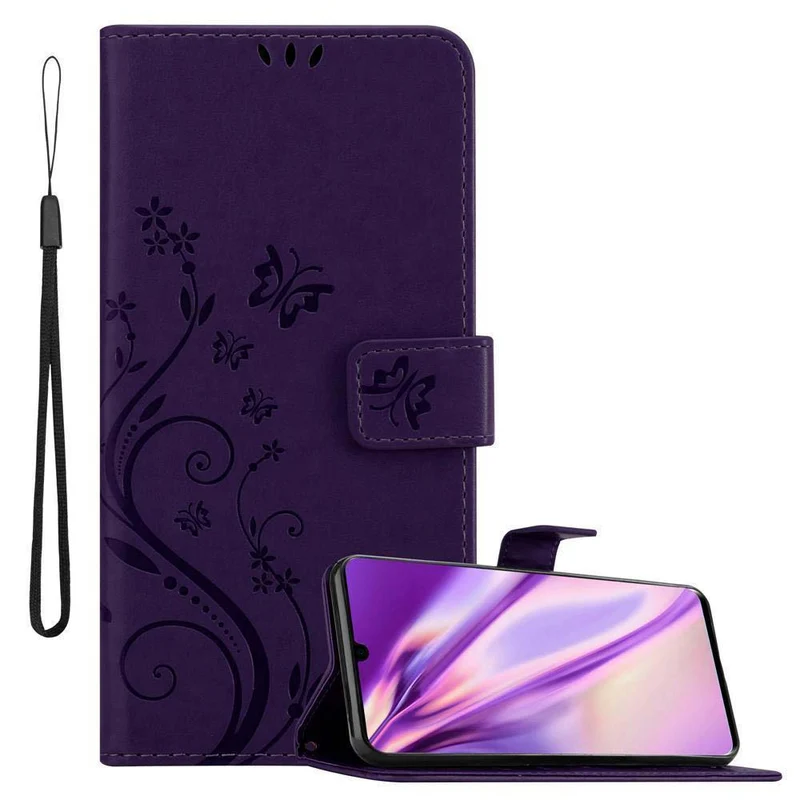 Cadorabo Hülle kompatibel mit Huawei P30 PRO Schutzhülle im Blumen Design mit Magnetverschluss, Standfunktion und Kartenfächern