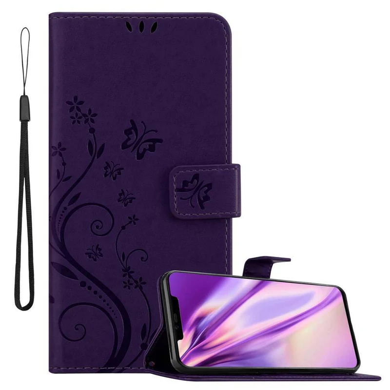 Cadorabo Hülle kompatibel mit Huawei MATE 20 PRO Schutzhülle im Blumen Design mit Magnetverschluss, Standfunktion und Kartenfächern