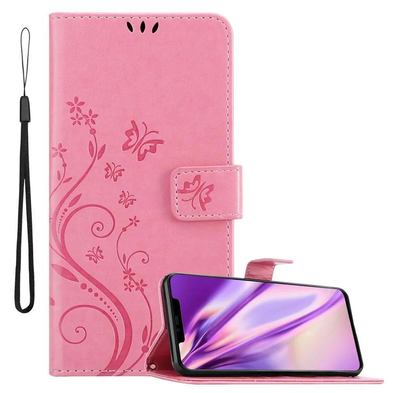 Cadorabo Hülle kompatibel mit Huawei MATE 20 PRO Schutzhülle im Blumen Design mit Magnetverschluss, Standfunktion und Kartenfächern