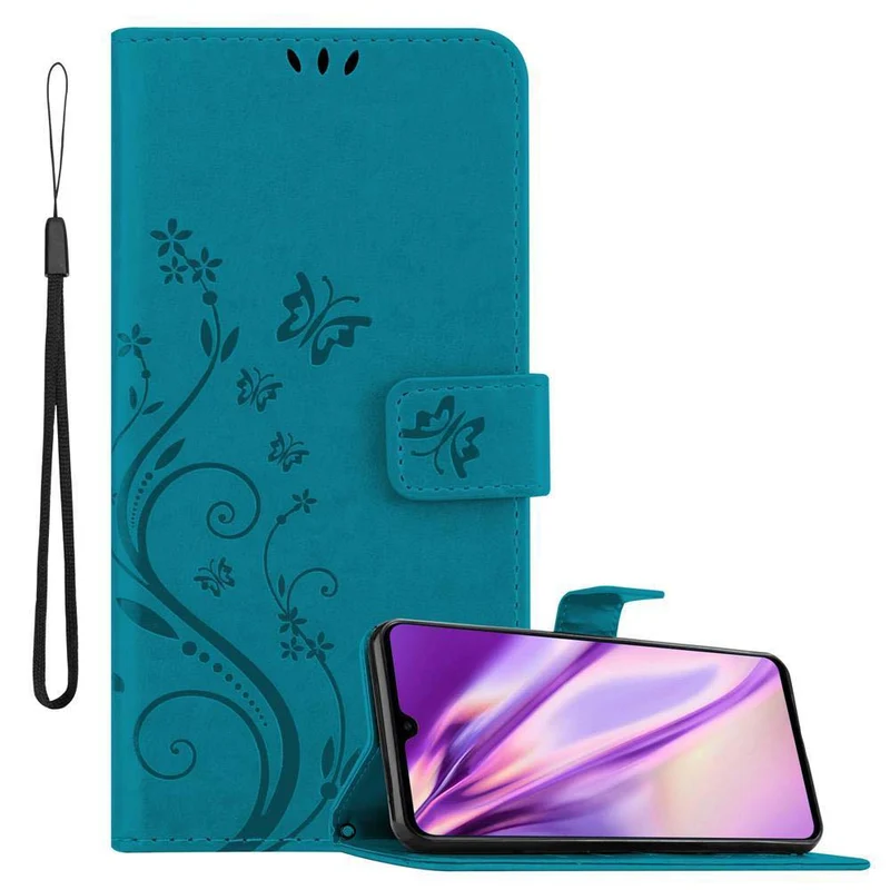 Cadorabo Hülle kompatibel mit Huawei MATE 20 Schutzhülle im Blumen Design mit Magnetverschluss, Standfunktion und Kartenfächern