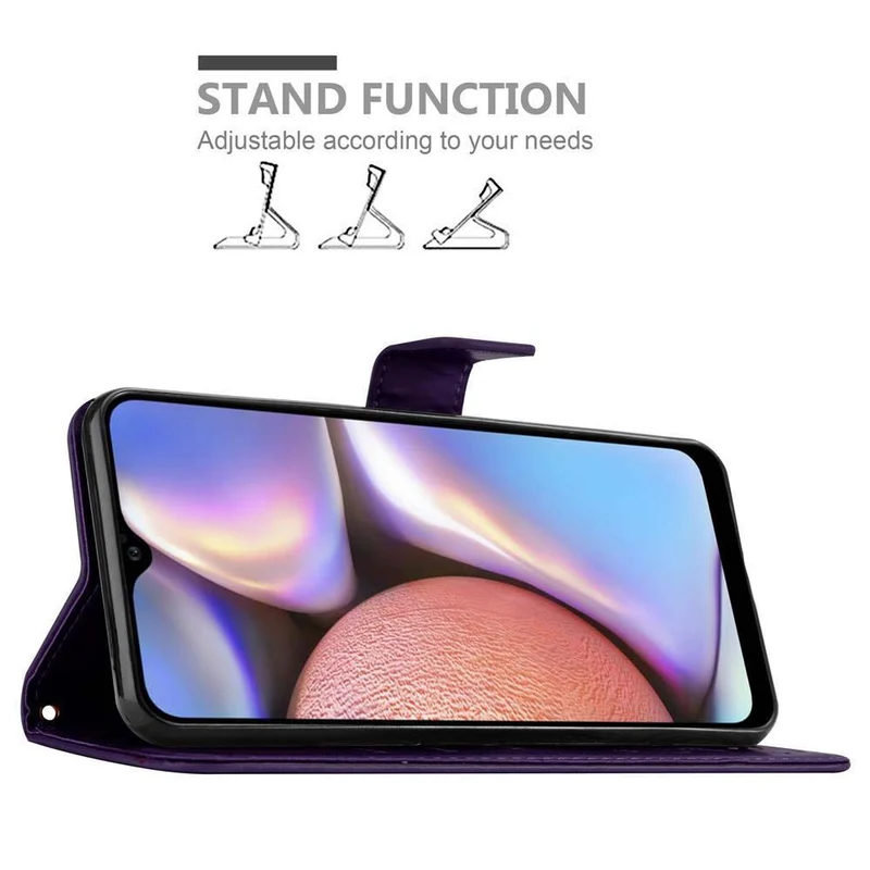 Cadorabo Hülle kompatibel mit Samsung Galaxy A10s / M01s Schutzhülle im Blumen Design mit Magnetverschluss, Standfunktion und Kartenfächern