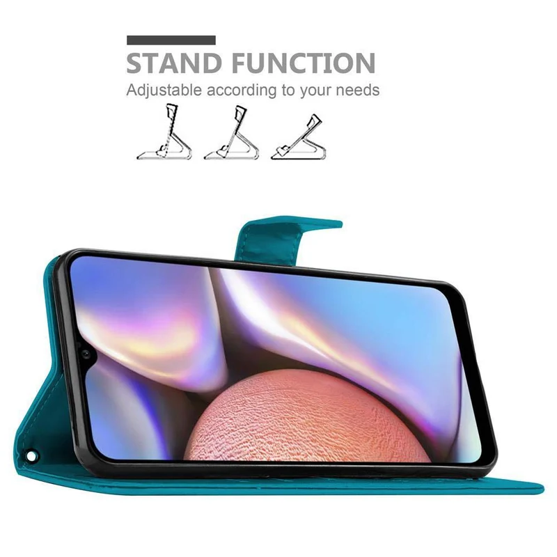 Cadorabo Hülle kompatibel mit Samsung Galaxy A10s / M01s Schutzhülle im Blumen Design mit Magnetverschluss, Standfunktion und Kartenfächern