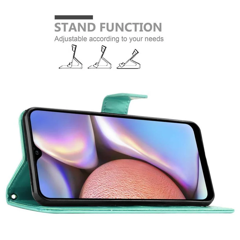 Cadorabo Hülle kompatibel mit Samsung Galaxy A10s / M01s Schutzhülle im Blumen Design mit Magnetverschluss, Standfunktion und Kartenfächern