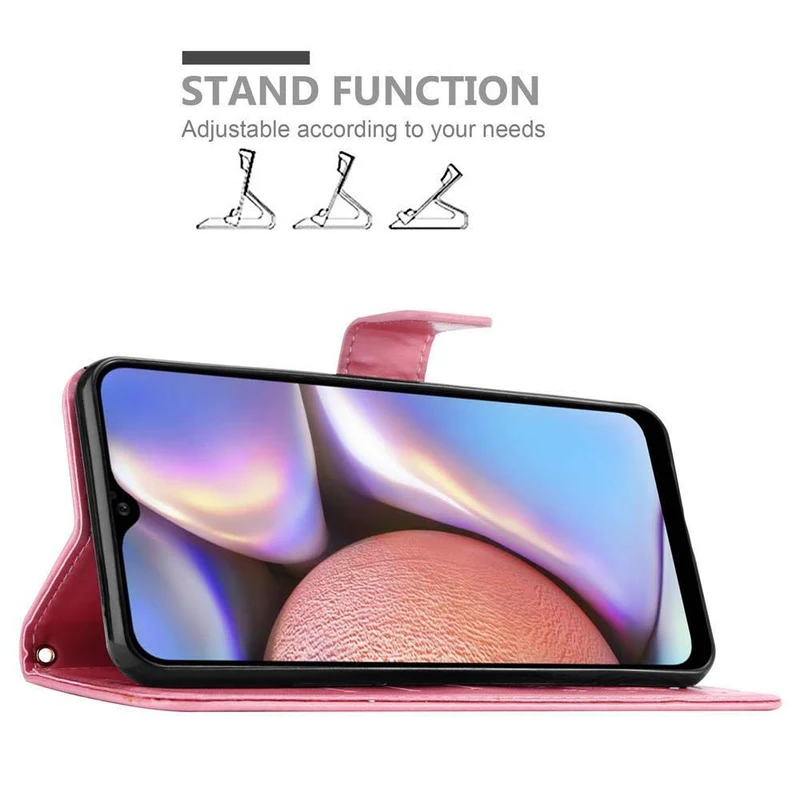 Cadorabo Hülle kompatibel mit Samsung Galaxy A10s / M01s Schutzhülle im Blumen Design mit Magnetverschluss, Standfunktion und Kartenfächern