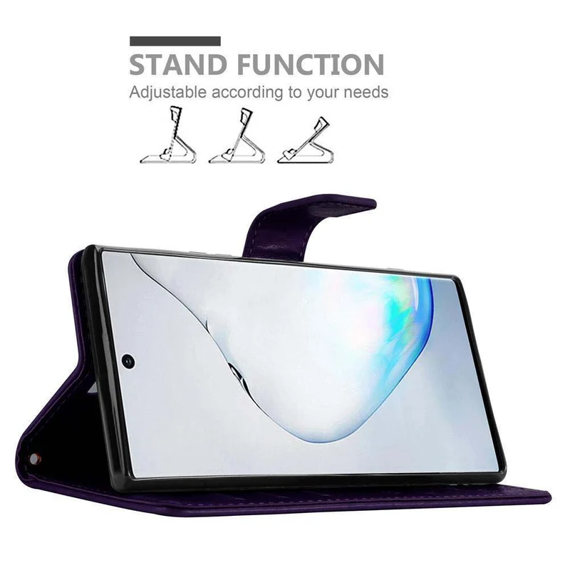 Cadorabo Hülle kompatibel mit Samsung Galaxy NOTE 10 PLUS Schutzhülle im Blumen Design mit Magnetverschluss, Standfunktion und Kartenfächern
