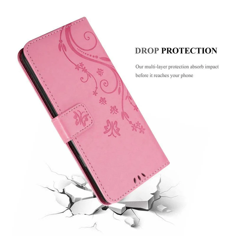 Cadorabo Hülle kompatibel mit Samsung Galaxy NOTE 10 PLUS Schutzhülle im Blumen Design mit Magnetverschluss, Standfunktion und Kartenfächern